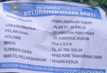 Diduga Tak Sesuai Spesifikasi, Proyek Pemeliharaan Taman di Mekar Bakti Jadi Sorotan