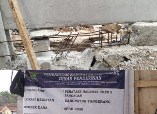WOW! Penataan Halaman SMPN 3 Panongan Jadi Sorotan, Cakar Ayam dan Besi Diduga Tak Sesuai Spesifikasi